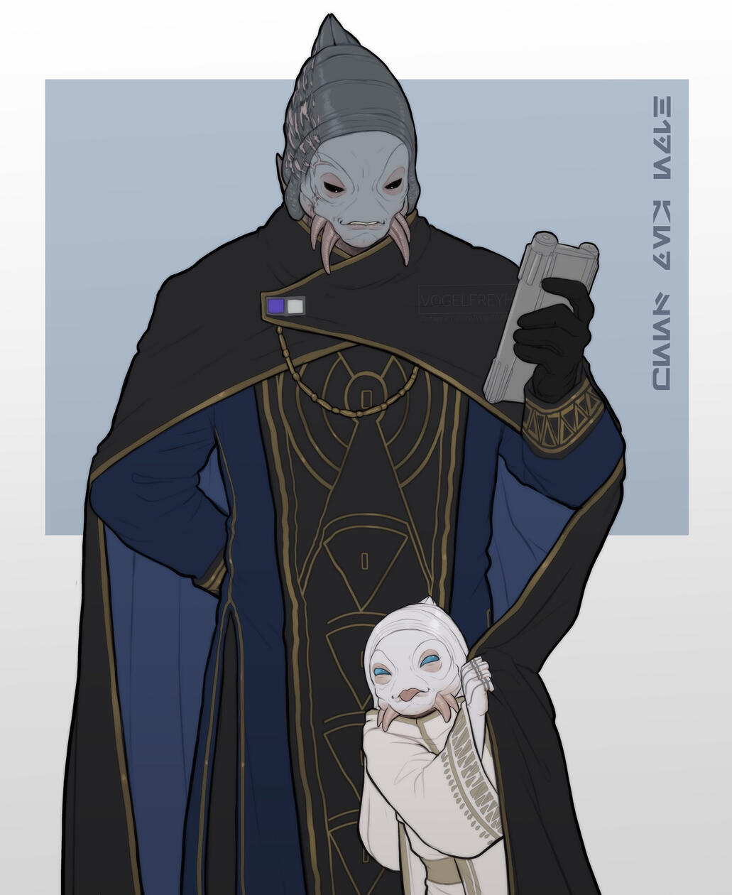 Hiding under papa's cape